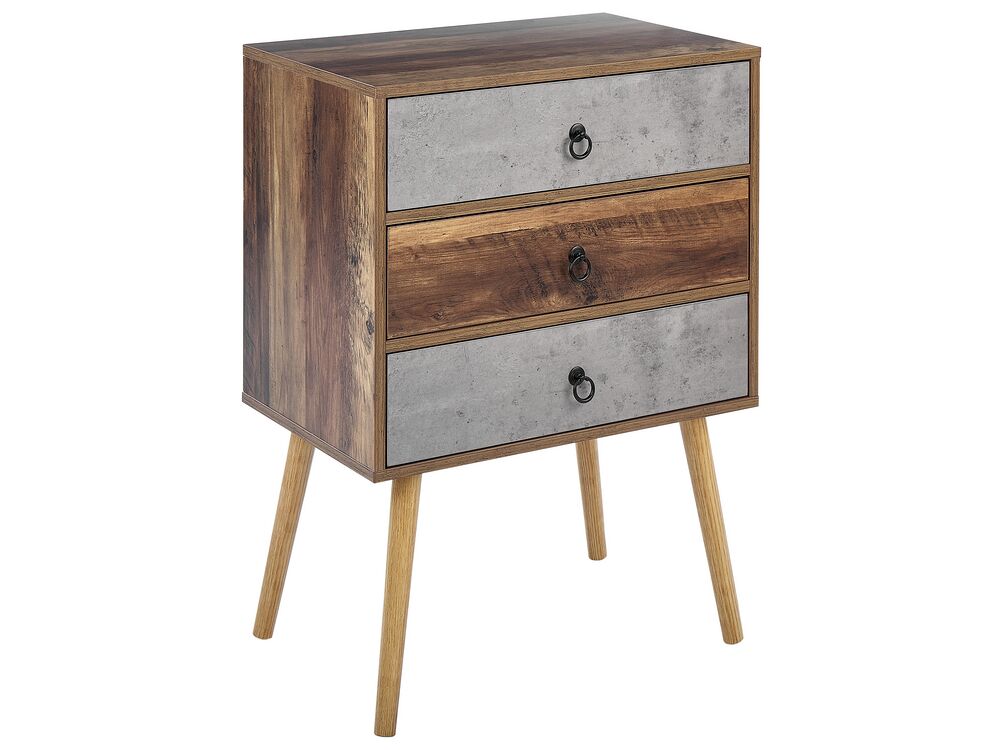 3 Drawer Chest BATLEY Grey Concrete Effect