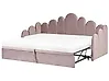 Trundle Bed Velvet POLIGNAC 90 x 200 cm (EU Single) Pastel Pink