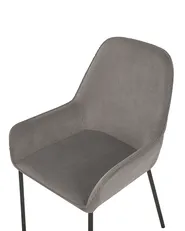 Set of 2 Dining Chairs LOVERNA Corduroy Grey_780014