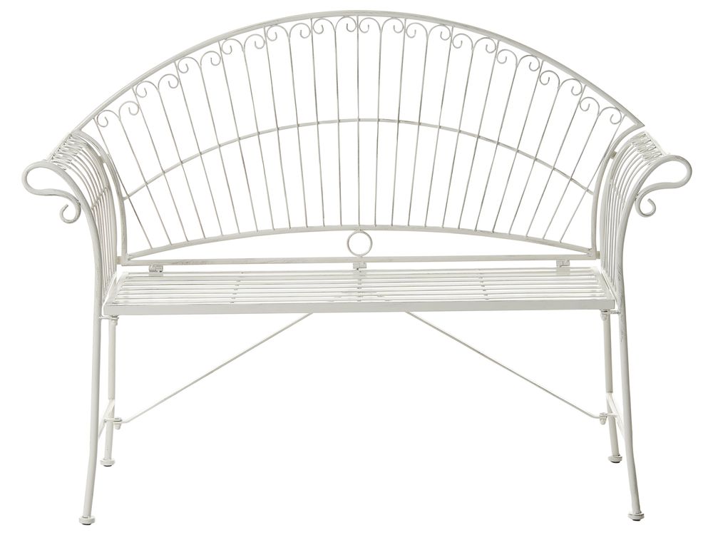 Panchina da giardino GUALEA 130 cm Metallo Bianco sporco
