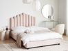 Waterbed Velvet VINCENNES 140 x 200 cm (EU Double) Pastel Pink