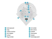Sarok hidromasszázs kád LED világítással MILANO 181 x 150 cm Beépített Bluetooth Hangszóróval Fehér_810835