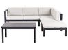 5 Seater Aluminium Garden Corner Sofa Set Black and Off-White MESSINA_929520