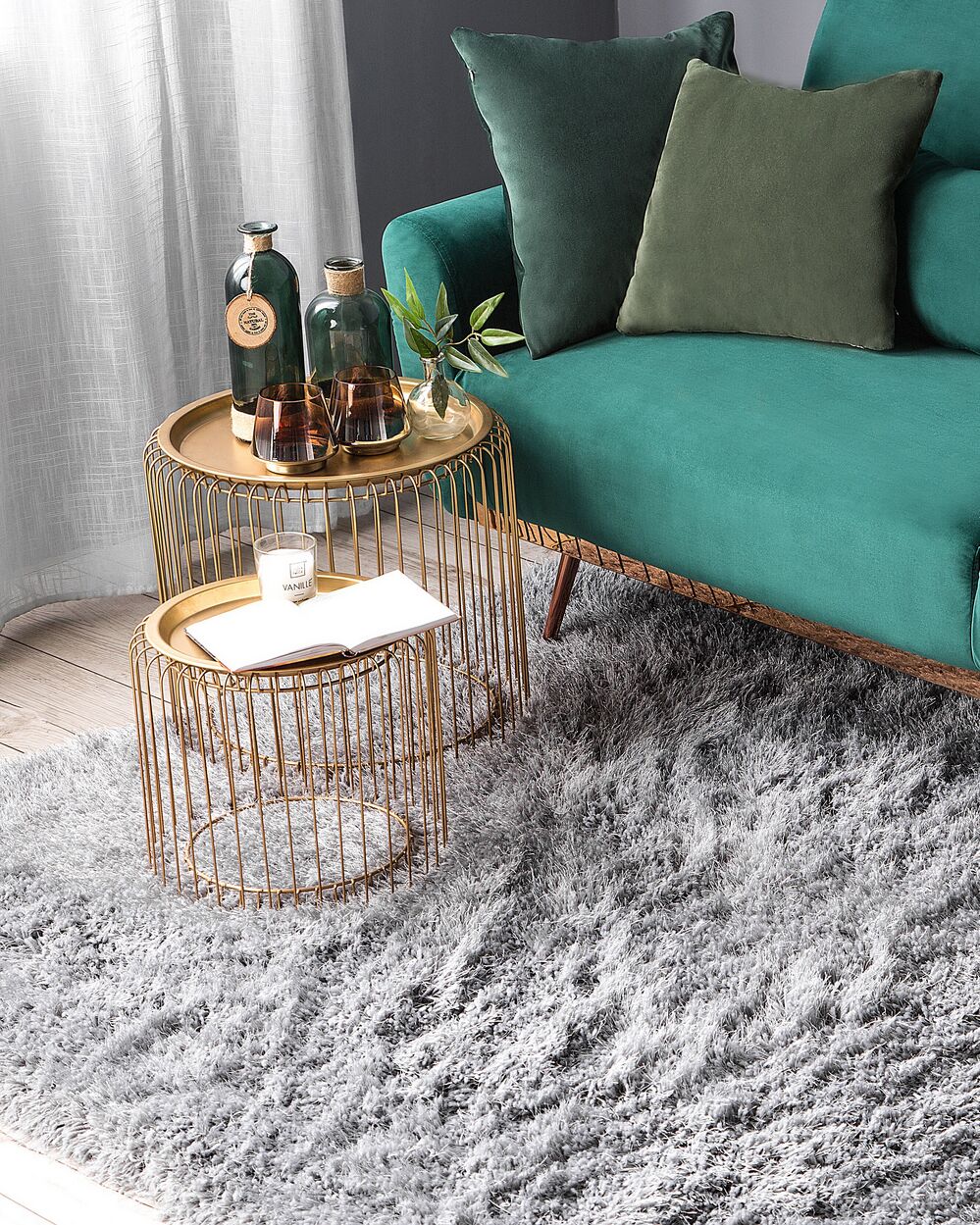 Shaggy Rug CIDE Light Grey 140 x 200 cm