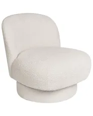 Poltrona girevole AYLO Bouclé Bianco sporco_1022413