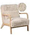 Armchair SKOVDE Faux Fur Light Beige