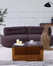 Sofa 3 Seater LAERDAL Velvet Taupe_1062695
