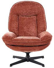 Poltrona giratória AREMARK Chenille Castanho dourado_1158553