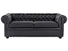 Sofa 3 Seater CHESTERFIELD Leather Black