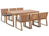 Ensemble de jardin en bois table et 6 chaises avec coussins bleu SASSARI_815790