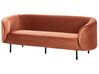 Sofa Set Samtstoff orange / schwarz 6-Sitzer LOEN_919745