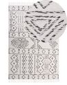 Wool Area Rug 140 x 200 cm White and Black ALKENT_852497