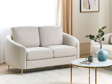 2 Seater Fabric Sofa Light Beige TROSA