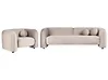 Living Room Set 4 Seater LEIREN Velvet Taupe