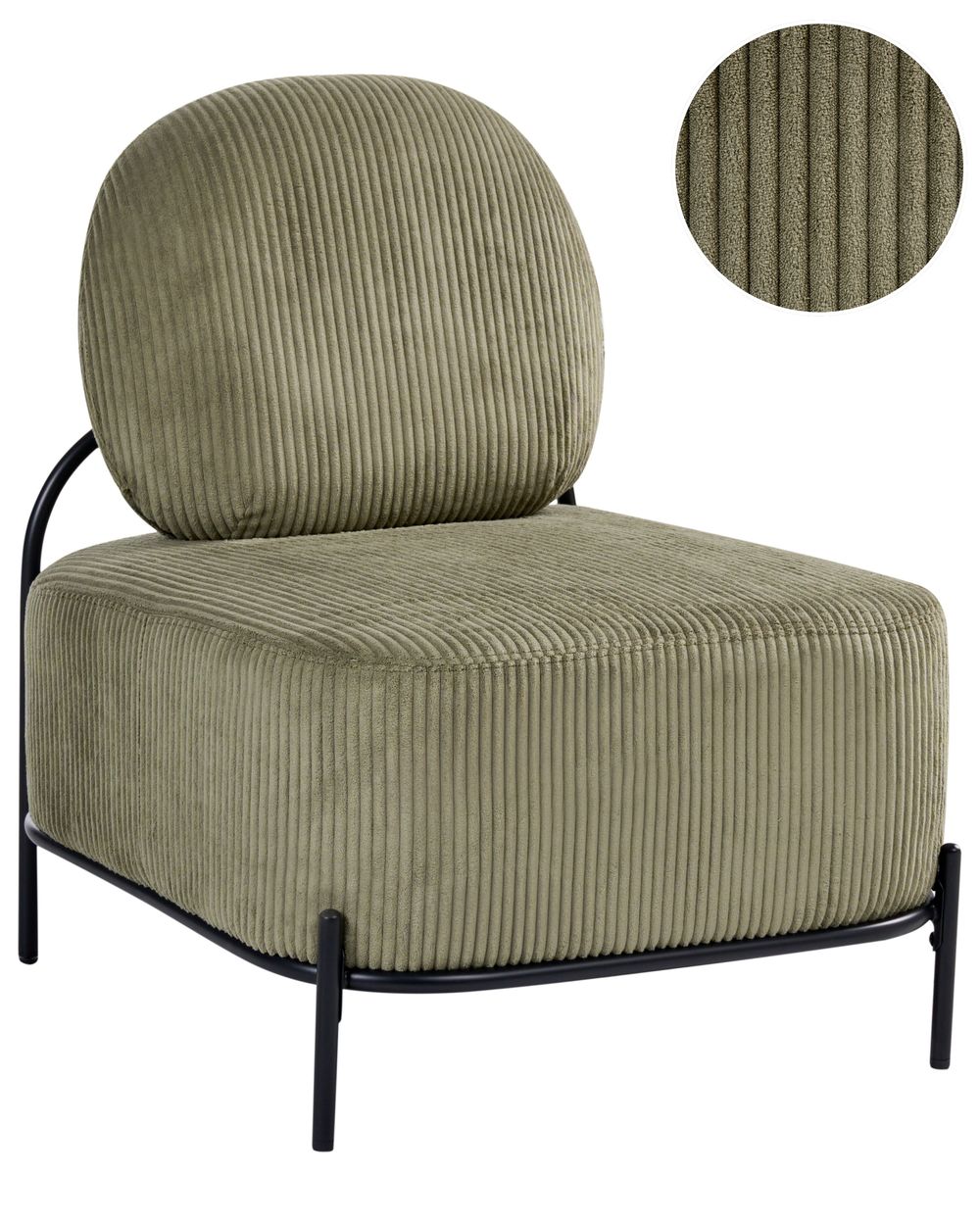 Armchair LUNDE Corduroy Green