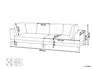 Sofa dla 4 osób YURI Len syntetyczny Błękitny_1087716