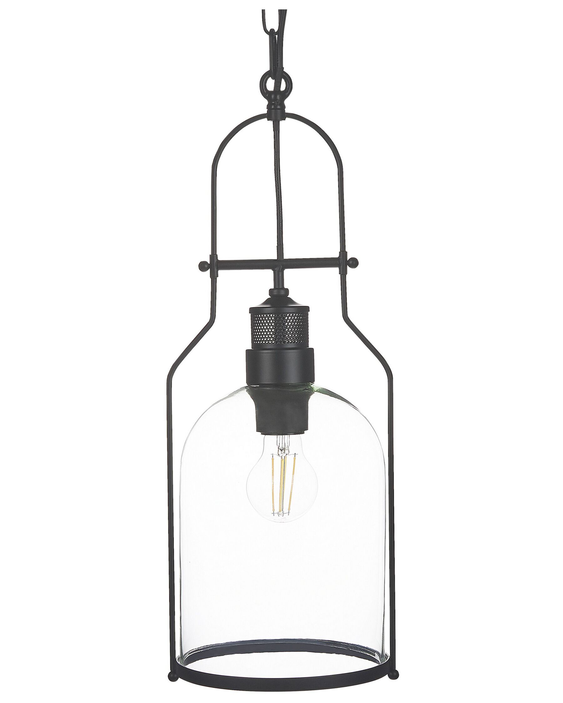 Metal Pendant Lamp Black BASHILO_818216