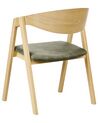 Set of 2 Dining Chairs Light Wood and Green YUBA_934237