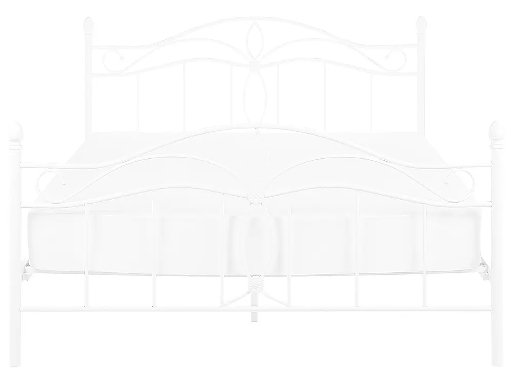 Bett mit Lattenrost Metall ANTLIA 140 x 200 cm Weiss_806591