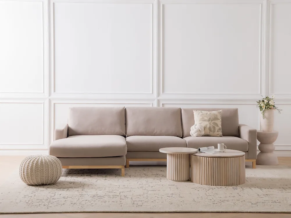 Ecksofa SIGGARD Stoff Taupe rechtsseitig_1172231