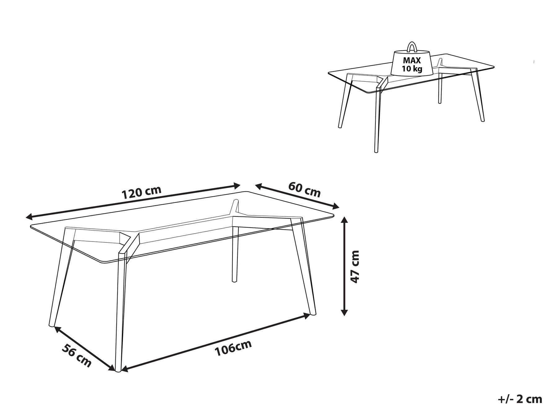 Coffee Table HUDSON Glass Transparent_799605