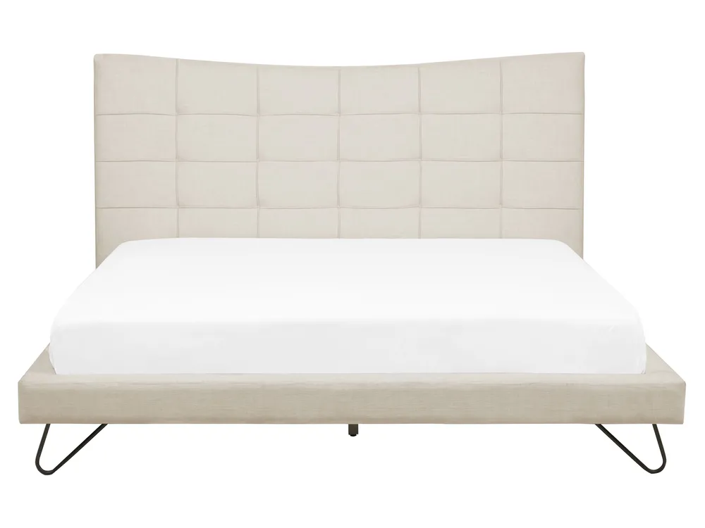 Bett mit Lattenrost Stoff LANNION 160 x 200 cm Hellbeige_759676