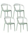 Set of 4 Garden Chairs MALEVIZI Stacking Green
