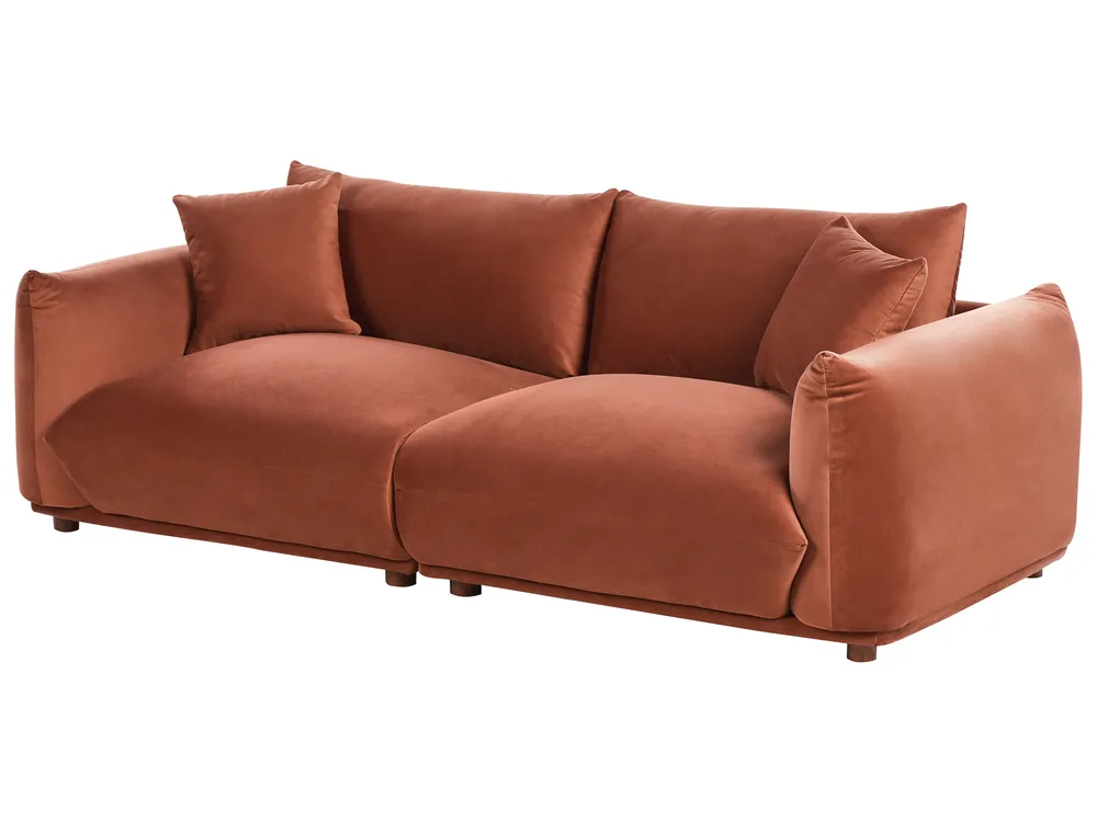 Sofa 3 Seater LUVOS Velvet Golden Brown_970462