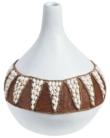 Terracotta Decorative Vase 33 cm White SIMPANG