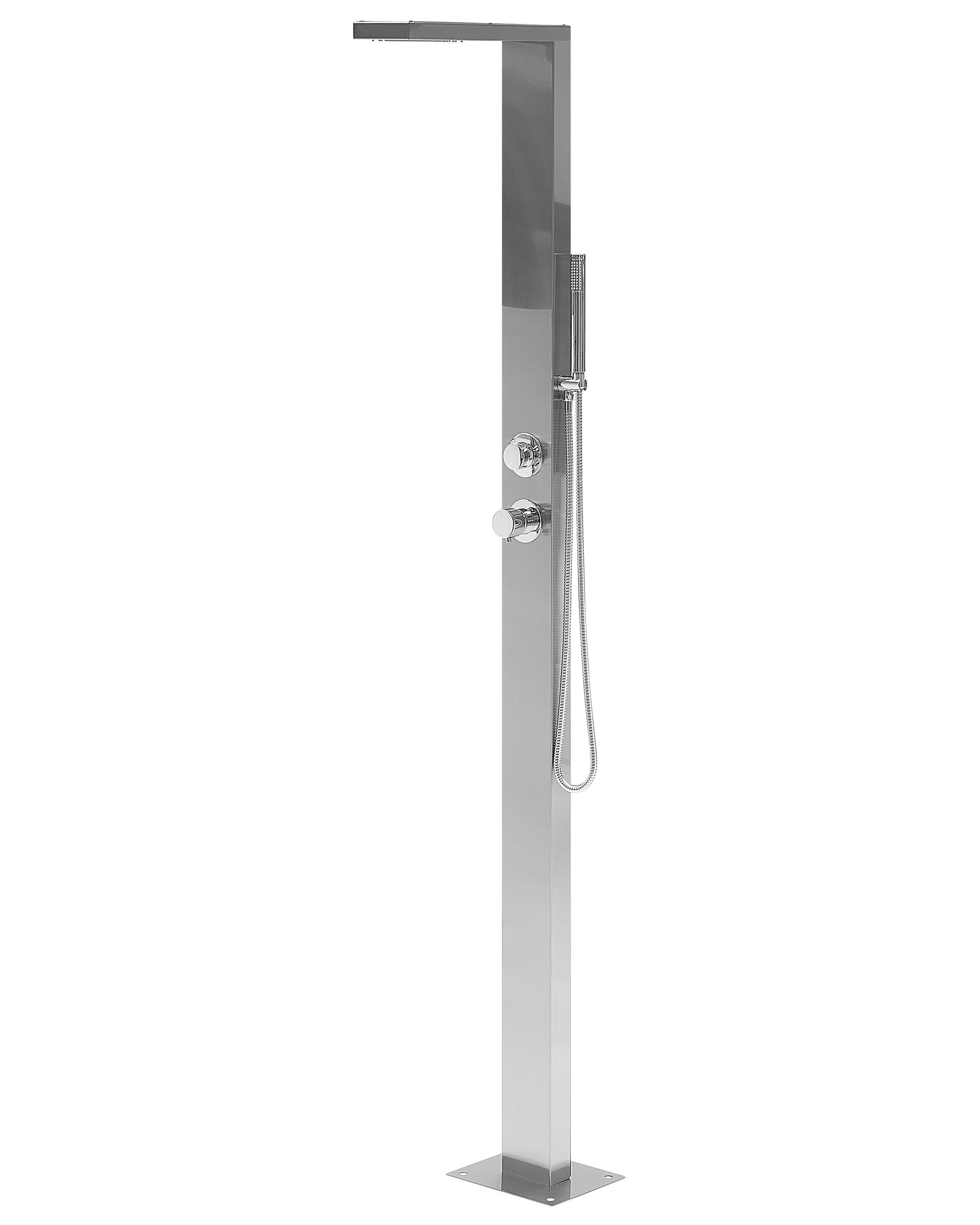 Freestanding Outdoor Shower Silver LOTZORAI Beliani.co.uk