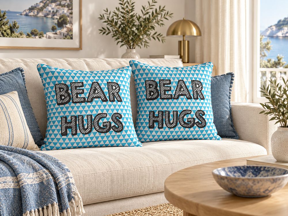 Set of 2 Decorative Cushions RADZKOT 40 x 40 cm Cotton Blue