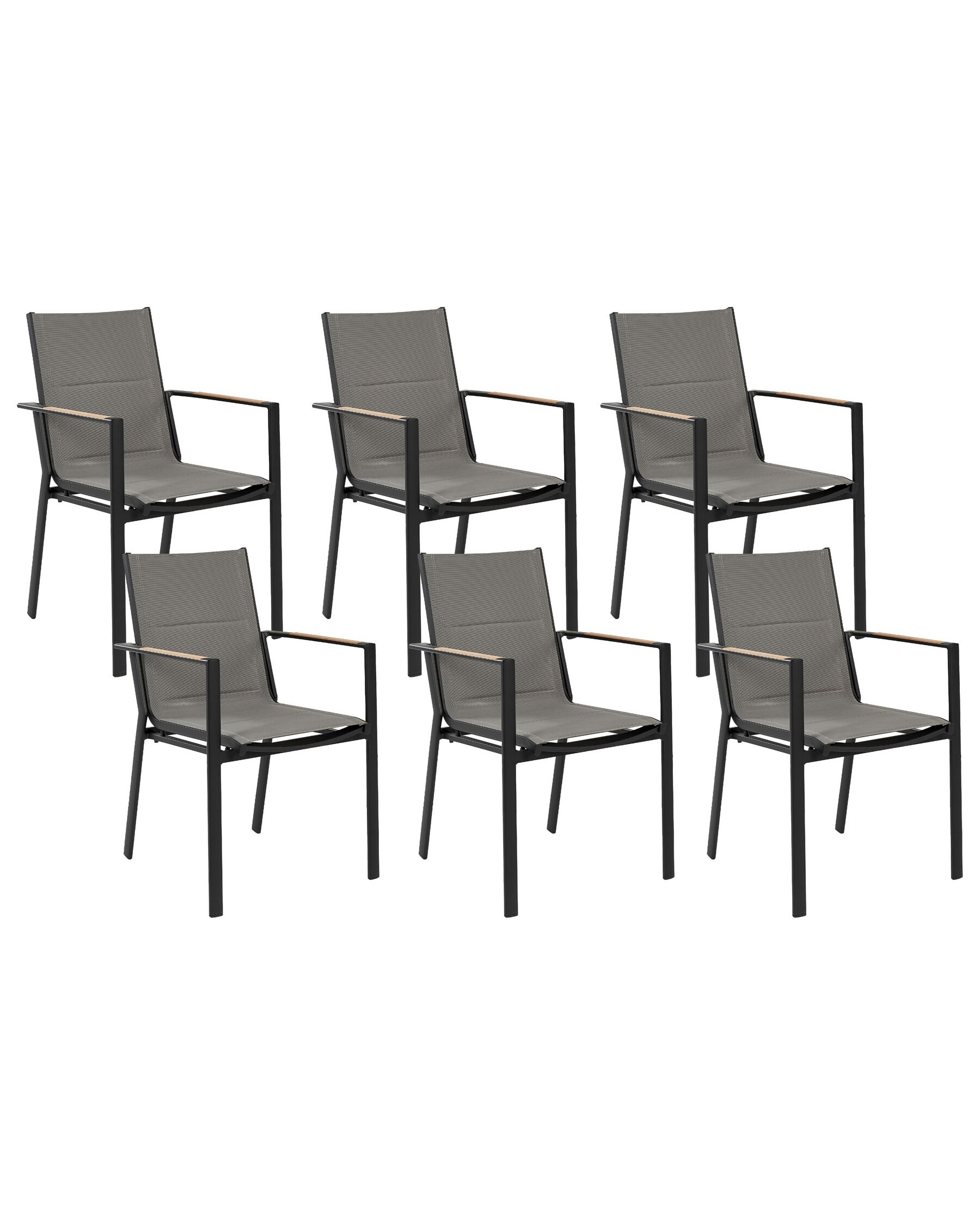 Set di 6 sedie da giardino grigio e nero BUSSETO_841748