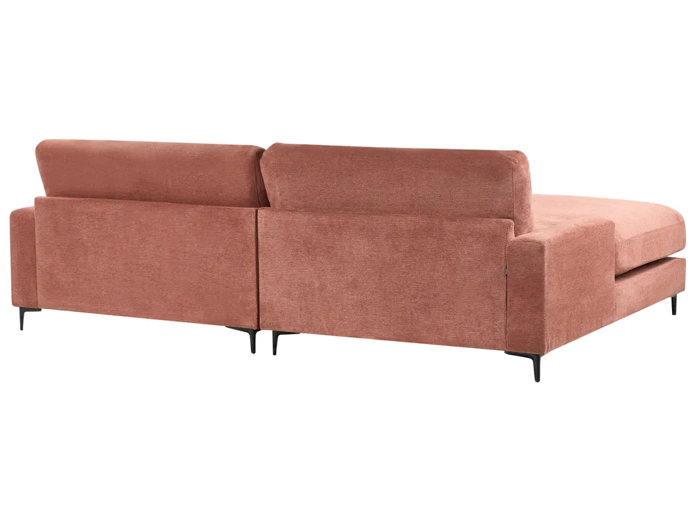 Corner Sofa 3 Seater MALOY Fabric Light Red Right Hand_947521