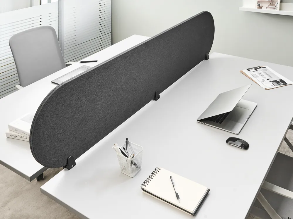Desk Screen SPARKY 180 x 40 cm Dark Grey