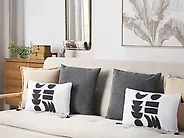 Lot de 2 coussins décoratifs LIRIOPE 30 x 50 cm Noir/blanc Motif géométrique_1178295
