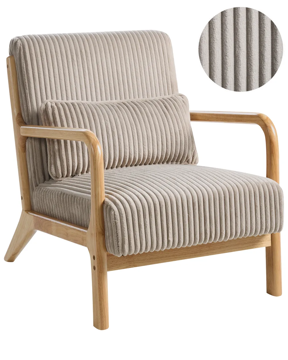 Fauteuil SORSELE Velours côtelé Beige