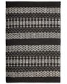 Leather Area Rug 140 x 200 cm Black with Beige SOKUN_757874