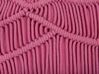 Cuscino cotone macramè rosa 30 x 50 cm KIRIS_753162