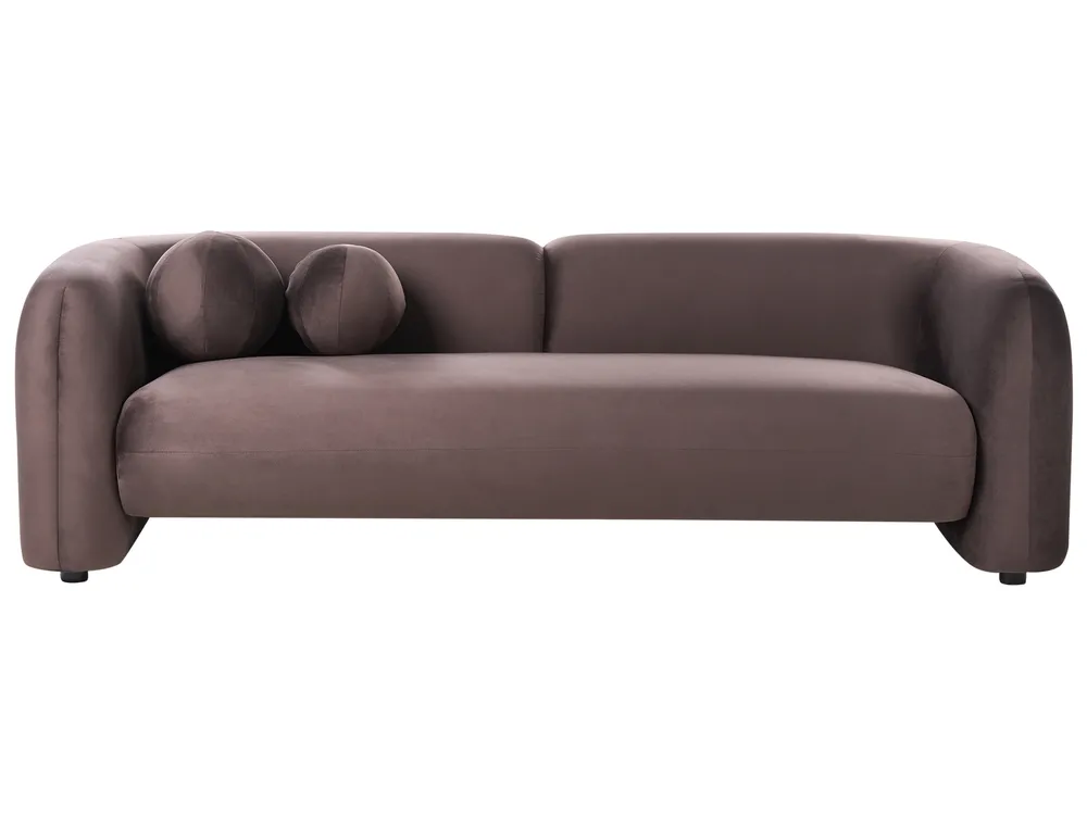 Sofa 3 Seater LEIREN Velvet Dark Brown
