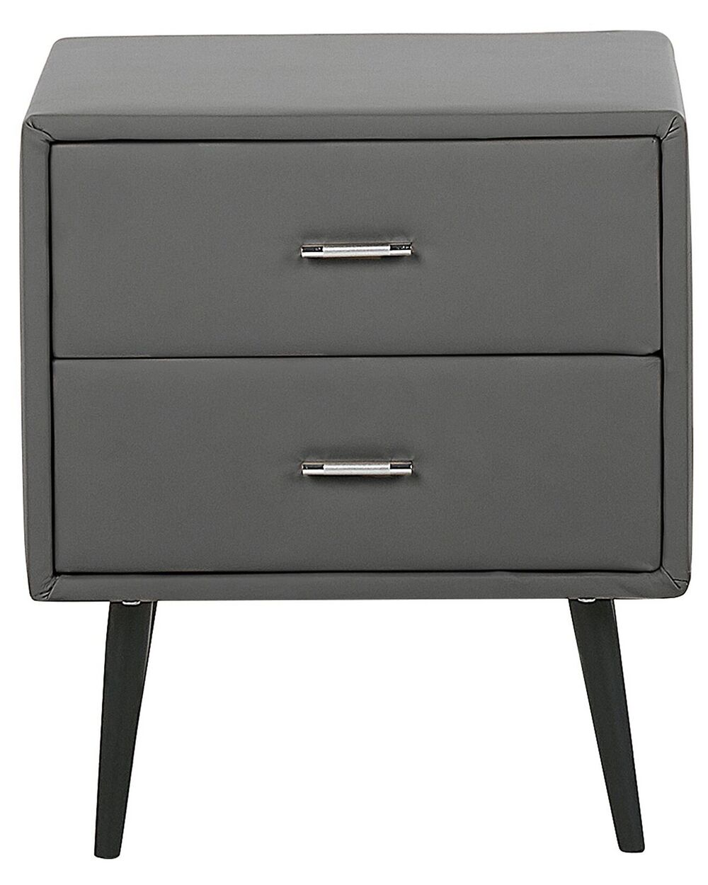 Black faux leather bedside table discount