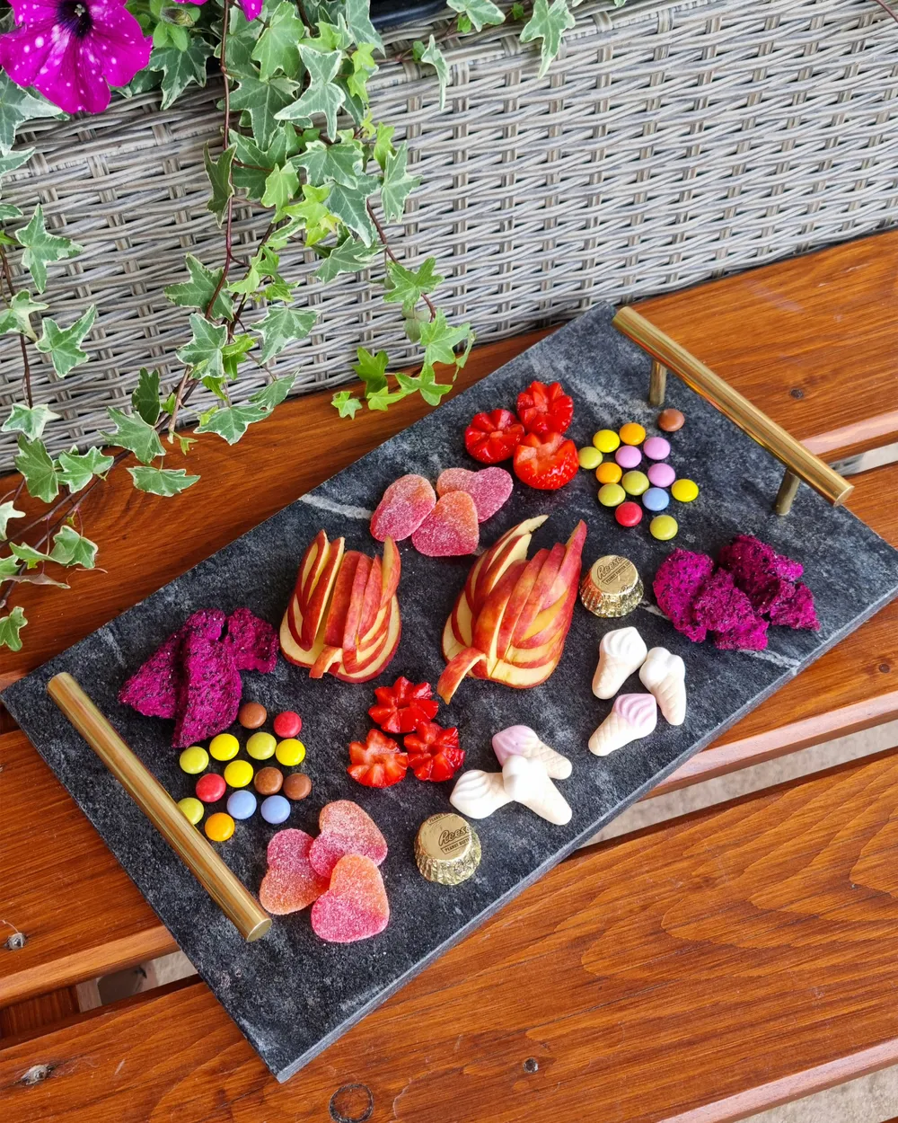 Taca do serwowania marmurowa czarna DIMARI_929982