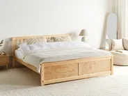 Bed Pine Wood OLENDON 160 x 200 cm (EU King Size) Light Brown_954866