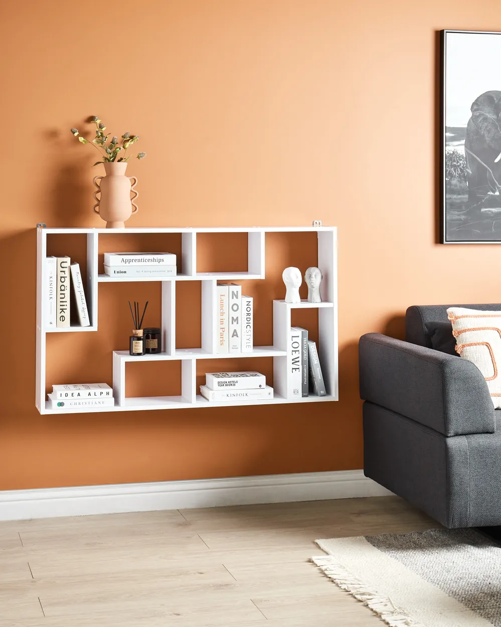 Shelving Unit ALMA 122 cm White_955713