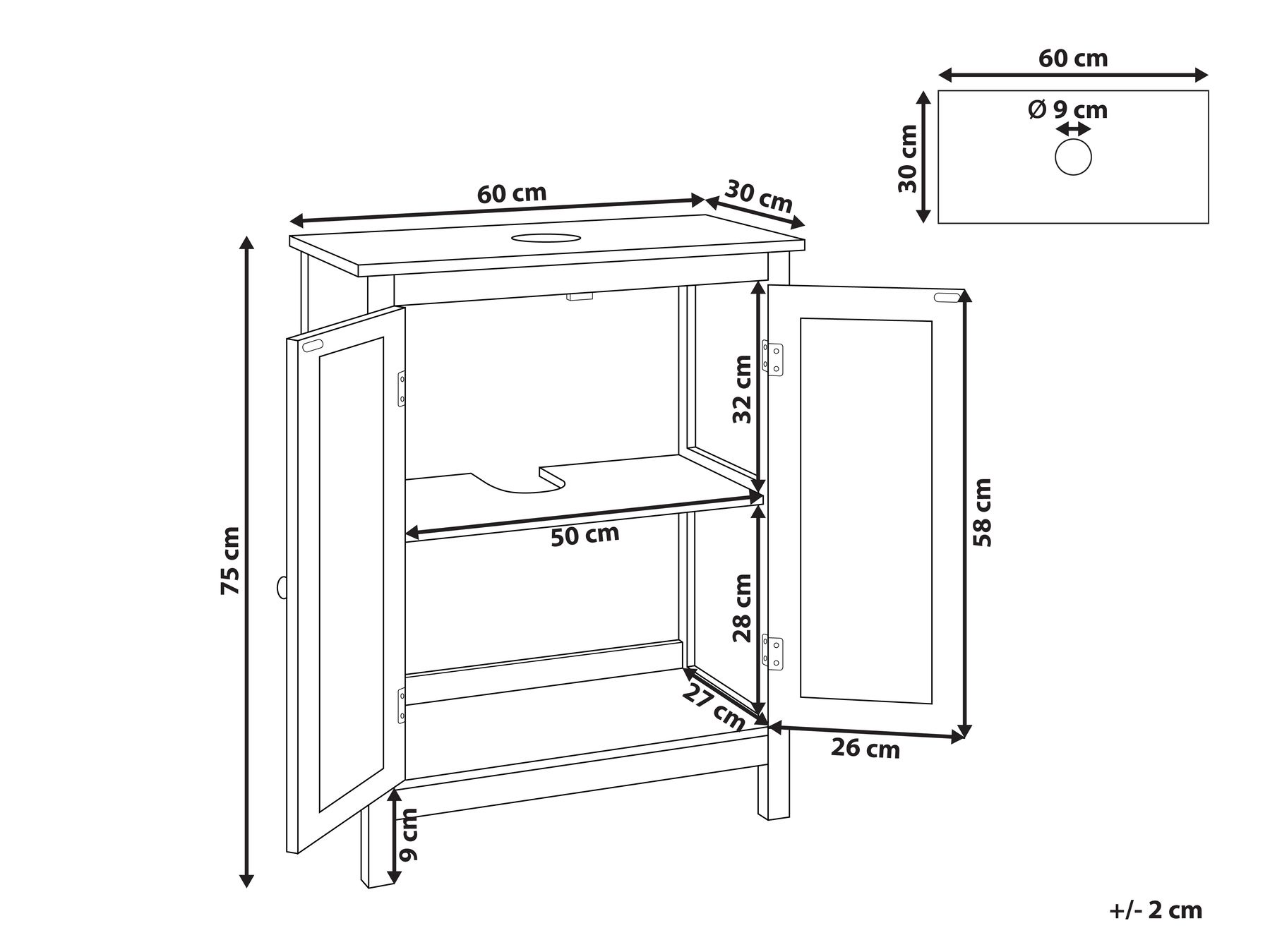 Washbasin Cabinet White ALAMOS _959312