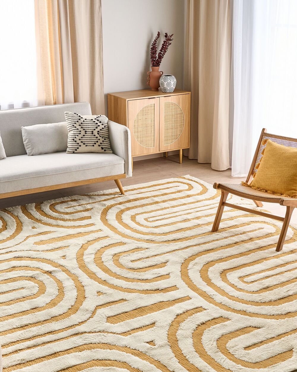 Tappeto PERAI Giallo 300 x 400 cm Cotone