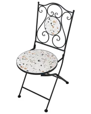 Set of 2 Garden Chairs ARTENA Folding Metal Terrazzo Effect Black_1021664