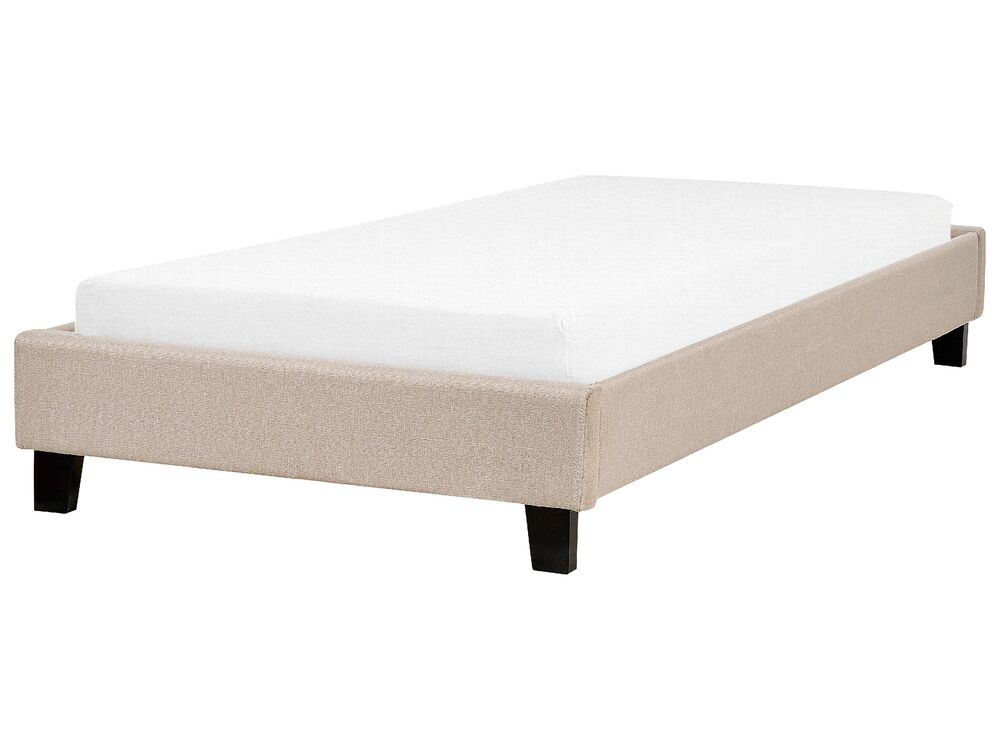 Bed without Headboard Fabric ROANNE 90 x 200 cm (EU Single) Beige