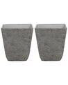 Lot de 2 cache-pots gris 49 x 49 x 53 cm DELOS_841683