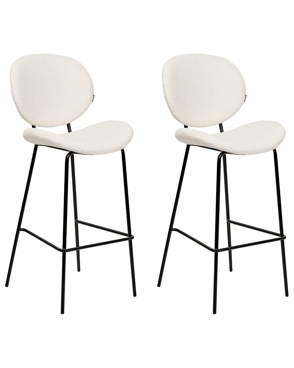 Set di 2 sedie alte LUANA Bouclé Bianco_916233