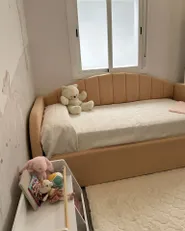 Trundle Bed Boucle EYBURIE 90 x 200 cm (EU Single) Peach Pink_942663